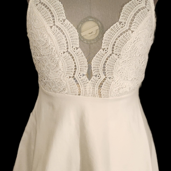 Lulu's I promise  white mesh sheer bodice skater dress in size Large - Picture 6 of 9
